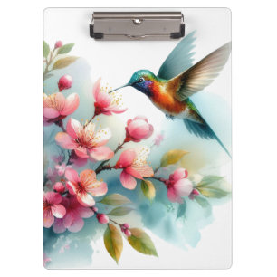 Floral/spring hummingbird artwork clipboard