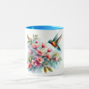 Floral/spring hummingbird artwork  mug