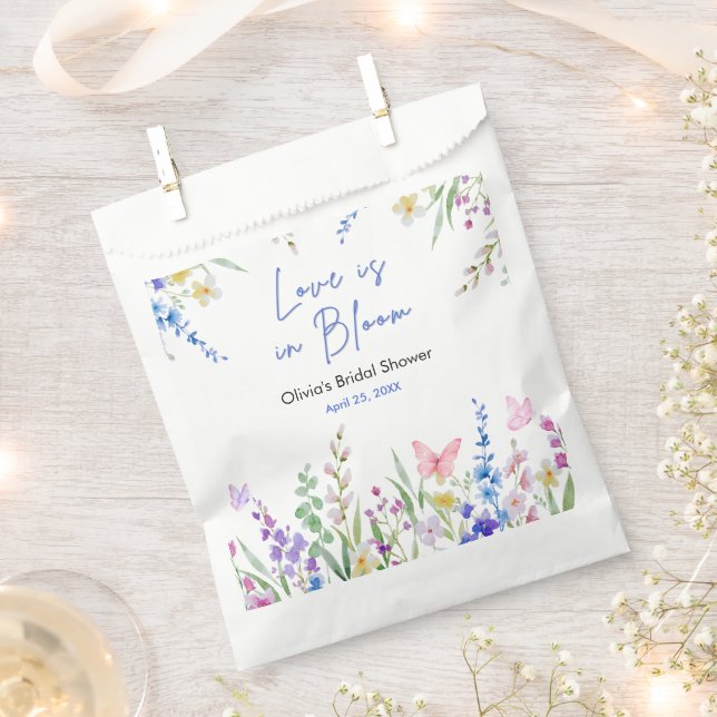 Floral Spring Love is in Bloom Bridal Shower  Favour Bag (Clipped)
