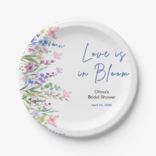 Floral Spring Love is in Bloom Bridal Shower Paper Plate
