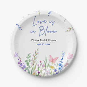 Floral Spring Love is in Bloom Bridal Shower Paper Plate