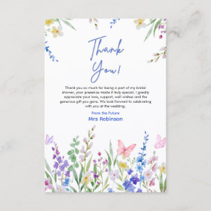 Floral Spring Love is in Bloom Bridal Shower Thank You Card