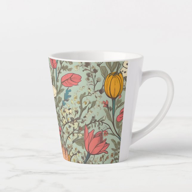 Floral spring pattern latte mug (Right)