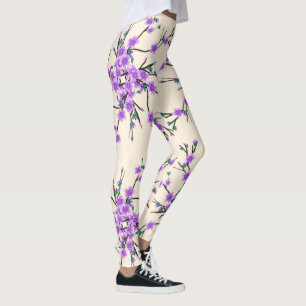 floral spring pattern leggings