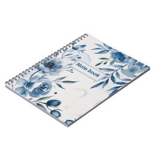Floral Spring Rose | Dusty Blue Personalized Notebook