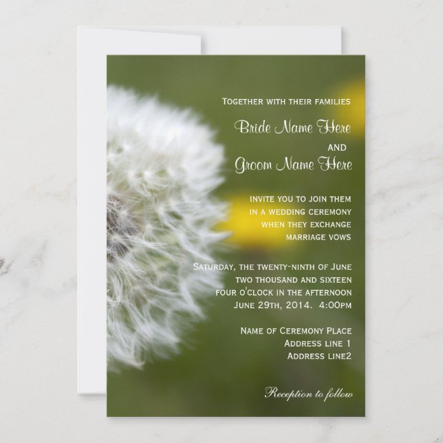 Floral spring, summer, fall wedding invitations. invitation (Front)