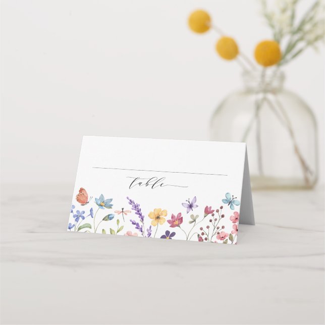 Floral Spring Summer Love in Bloom Table Number Place Card (Front)