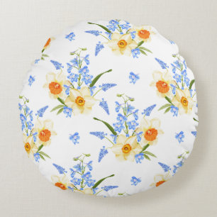 Floral Spring Throw Pillow with Daffodils