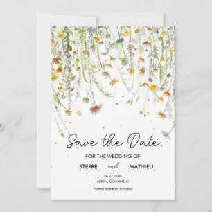 Floral Spring Wildflowers Save The Date