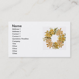 Floral Spring Wreath Flower Pink Flowers Art Business Card