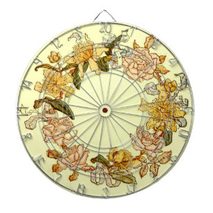 Floral Spring Wreath Flower Pink Flowers Art Dartboard