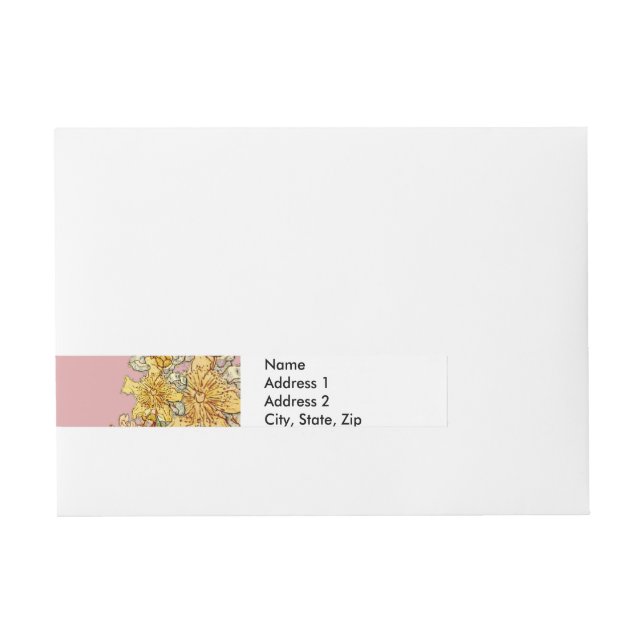 Floral Spring Wreath Flower Pink Flowers Art Wraparound Address Label (Front)