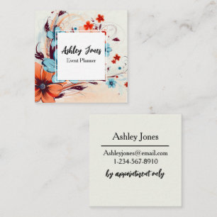 Floral Square Business Card
