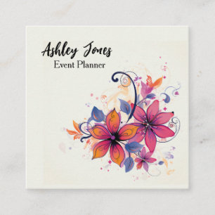 Floral Square Business Card