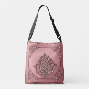 Floral Square Lace AI art Crossbody Bag