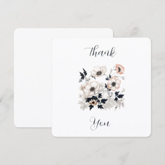 Floral Square, Nordic Art Design, Soft Pastels Thank You Card