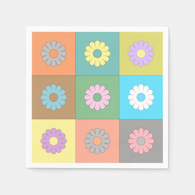 Floral squares pattern      napkin (Front)