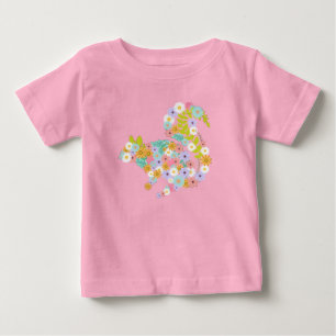 Floral Squirrel Flowers Pretty Animal Baby T-Shirt