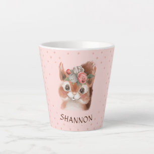 Floral Squirrel Latte Mug