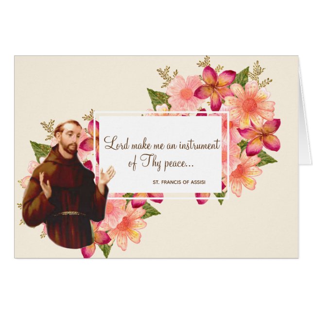 Floral St. Francis of Assisi Quote (Front Horizontal)