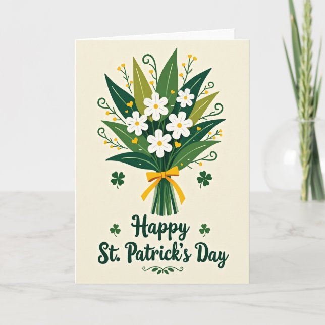 Floral St Patricks Day Card (Front)