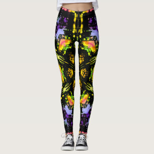 Floral Stained Glass Kaleidoscope Leggings