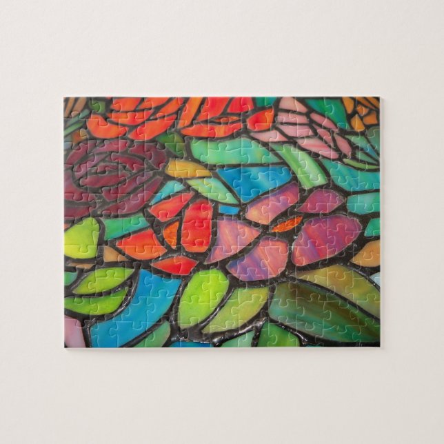 Floral Stained Glass Puzzle (Horizontal)