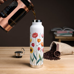 Floral Stainless Steel Water Bottle Insulated Ec
