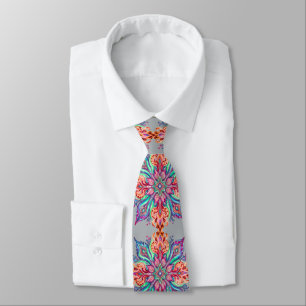 Floral star mandala tie