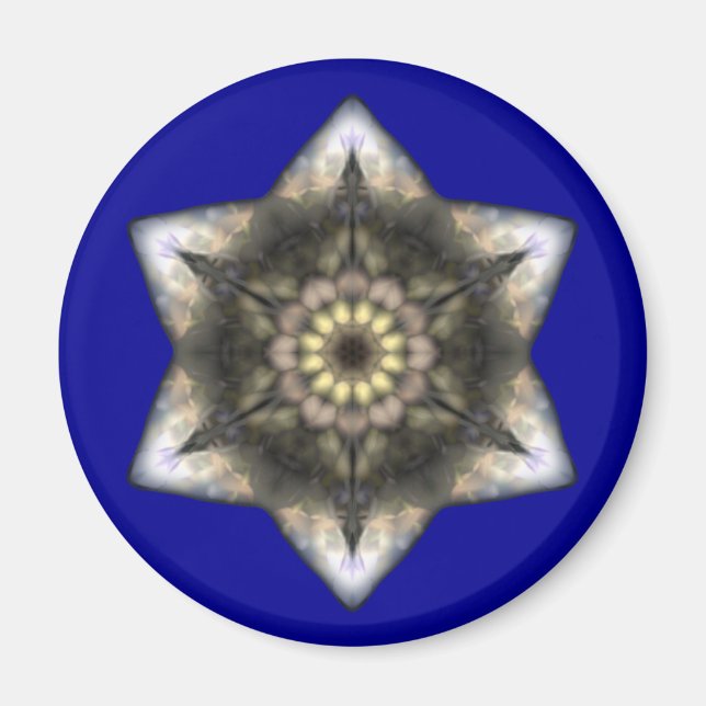 Floral Star of David Magnet (Front)
