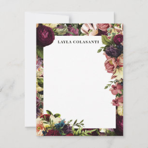 Floral Stationery Set For Women Card