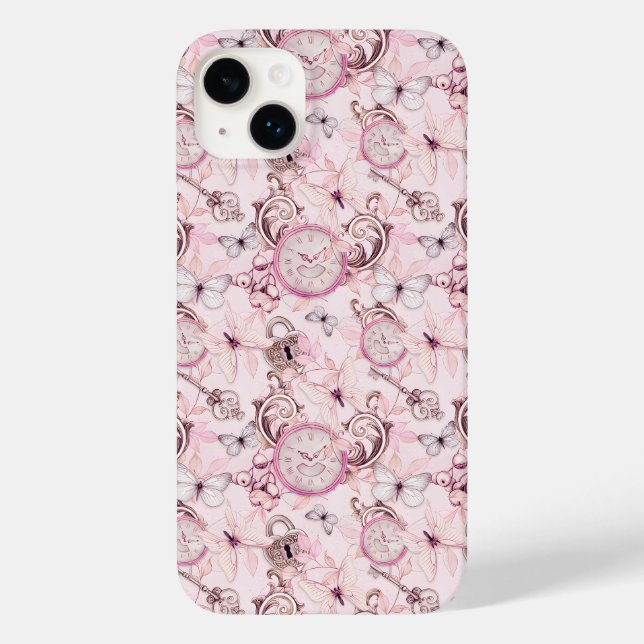 Floral Steampunk Clockwork - Cherry Blossoms Case-Mate iPhone Case (Back)