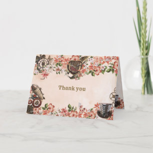 Floral Steampunk Thank You Card