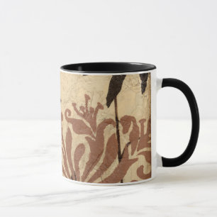 Floral Stencil Design with Tawny Leaves Mug