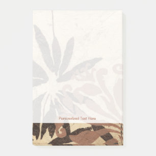 Floral Stencil Design with Tawny Leaves Post-it Notes