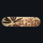 Floral Stencil Design with Tawny Leaves Skateboard<br><div class="desc">This stencil design of floral leaves with a tawny coloration has a rustic looking background,  giving it a vintage feel. A Jennifer Goldberger original,  this print would make an amazing gift for someone who enjoys the rustic feel of pieces like this!</div>