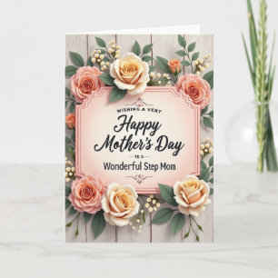 Floral Step Moms Day Card