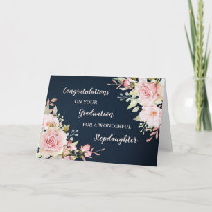 Floral Stepdaughter Congratulations Graduation Card