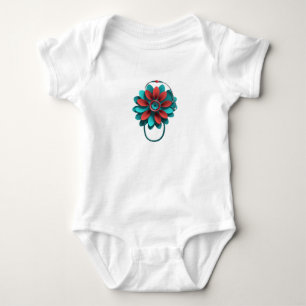 Floral Stethoscope Design – Unique Medical & Healt Baby Bodysuit