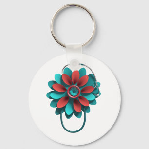 Floral Stethoscope Design – Unique Medical & Healt Key Ring