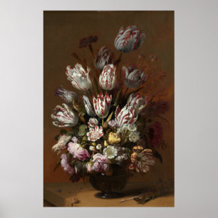 Floral still life painting by Hans Bollongier Post Poster