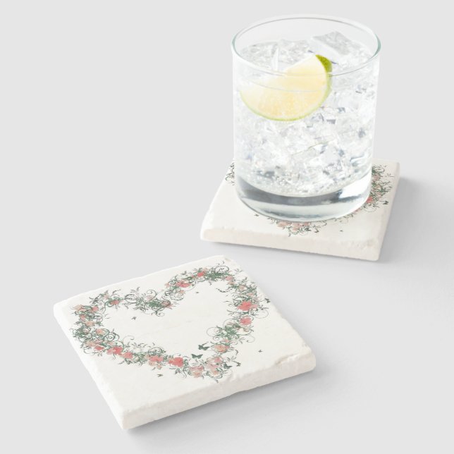Floral Stone Coaster (Side)