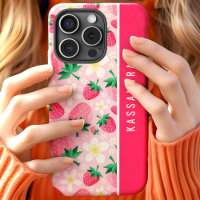 Floral Strawberries Custom Personalised Name