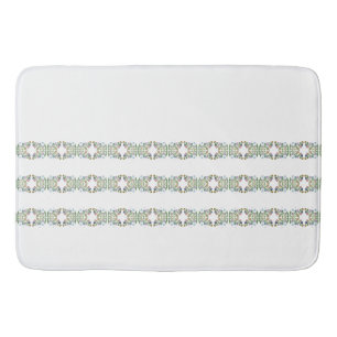 Floral Stripe Large Bath Mat