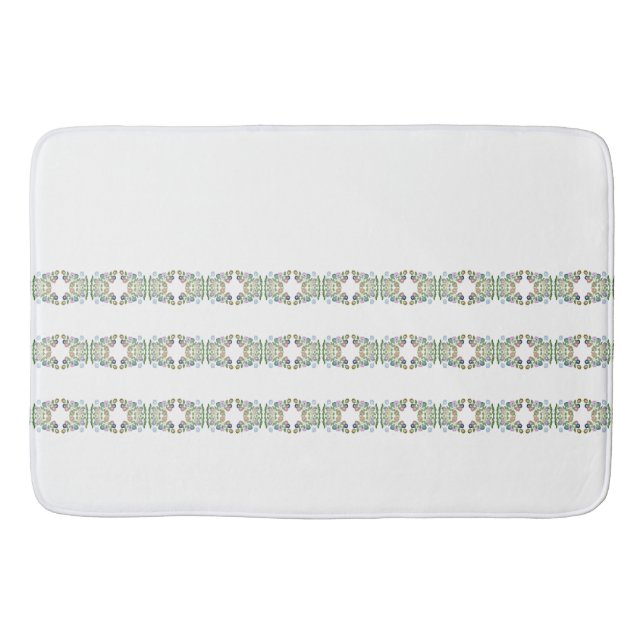 Floral Stripe Large Bath Mat (Front)