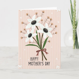 Floral Stripe Mothers Day Card