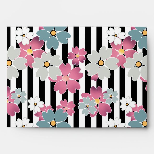 Floral, striped envelope (Front)