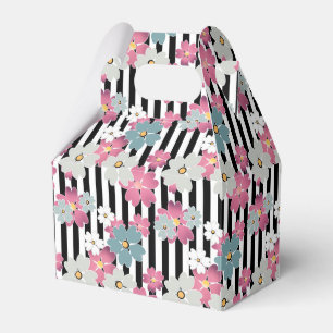 Floral, striped favour box