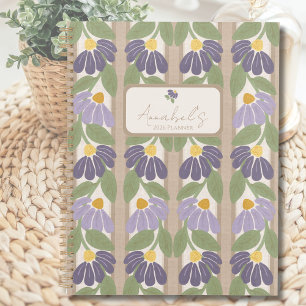 Floral Striped Personalised Planner
