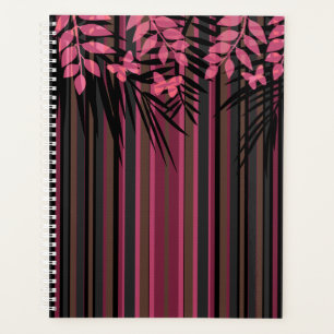 Floral, striped, retro planner